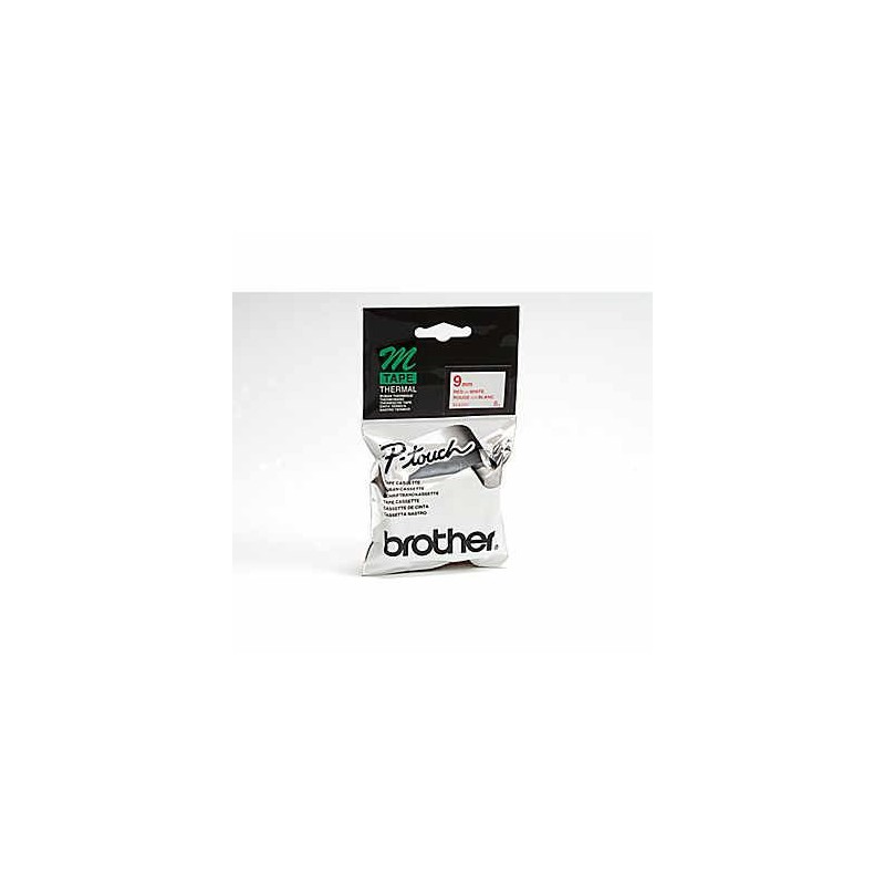 Brother Non Laminated Tape Red On White 8M X 9MM  