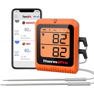 TempPro TempSync Digital Wireless Meat Thermometer - Bluetooth with 2 Probes