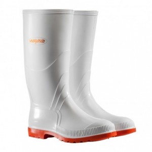 Wayne Mens Knee L Gumboot - White/Red - Size 10