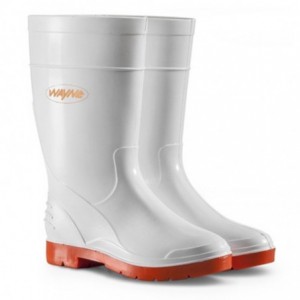 Wayne Ladies Half L Gumboot - White/Red - Size 9