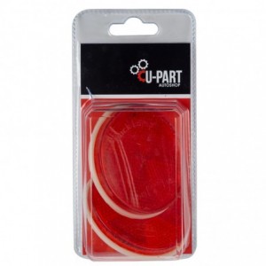 U-Part Reflector Round Centre Bolt - Red - 60mm - 2pk