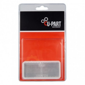 U-Part Reflector Square Stick-On White - 90mm - 2pk
