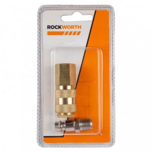 Rockworth Coupler Quick Female &amp; Press-In Male 1/4