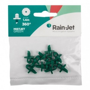 Micro Rainjet Head Mister 360deg Green 1.3mm 10pk