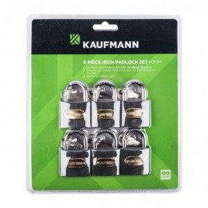 Kaufmann Steel Lock Set 6 Pc 30mm