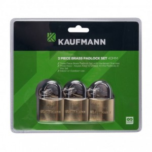 Kaufmann Brass Lock Set 3 Pc 30mm