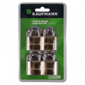 Kaufmann Brass Lock Set 4 Pc 30mm