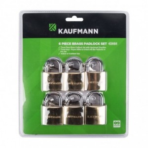 Kaufmann Brass Lock Set 6 Pc 30mm