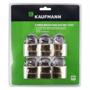 Kaufmann Brass Lock Set 6 Pc 40mm
