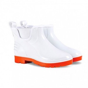 Wayne Ladies Slip-On Gumboots - Size 8 - White and Red