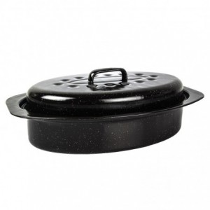 Kaufmann Oval Enamel Coated Pan + Lid 3L