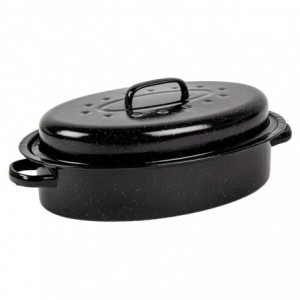 Kaufmann Oval Enamel Coated Pan + Lid 5L
