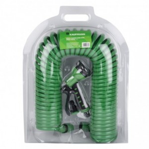 Kaufmann 15mm Spiral Garden Hose +Pistol + Couplings