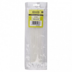Nexus Cable Ties T50R 4.8mmx200mm - White - 20 Pack