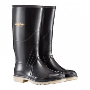 Wayne Mens Knee L Gumboot - Black/Ivory - Size 5