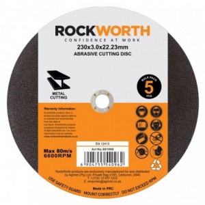 Rockworth Cutting Disc Steel 230x3.0mm - 5 Pack