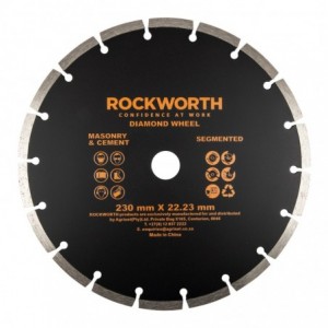 Rockworth Diamond Wheel 230mm Segmented Rim