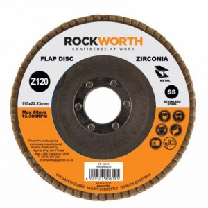 Rockworth Flap Disc 115mm Zirconia Oxide P120