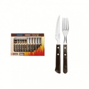 Tramontina Cutlery Braai Set - 12pc - Poly Brown