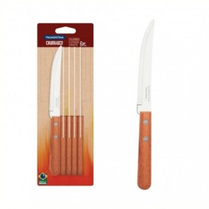 Tramontina Steak Knife Set - 6pc - Wood Brown