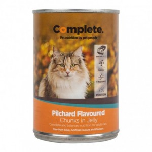 Complete Cat Food Tin Pilchard Chunks 385g