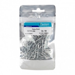 Ifasten Rivet Dome 3.2mmx8mm - 100 Per Pack