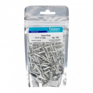 Ifasten Rivet Dome 4.0mmx12mm - 100 Per Pack