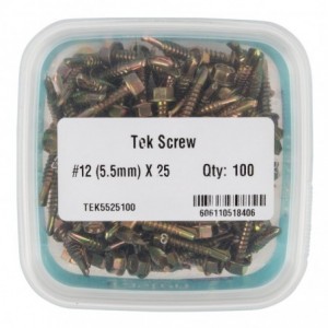 Ifasten Tek Screw NO12 5.5mmx25mm - 100 Per Tub