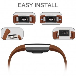 Fitbit Charge 2 Band - Classic Edition Adjustable Comfortable Replacement Strap for Fit bit Charge 2 (No Tracker) - Brown