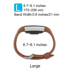 Fitbit Charge 2 Band - Classic Edition Adjustable Comfortable Replacement Strap for Fit bit Charge 2 (No Tracker) - Brown
