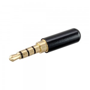 2.5mm 4-Pole Solder Audio &amp; Video Connector - Black