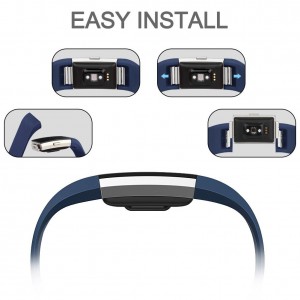 Fitbit Charge 2 Band - Classic Edition Adjustable Comfortable Replacement Strap for Fit bit Charge 2 (No Tracker) - Blue