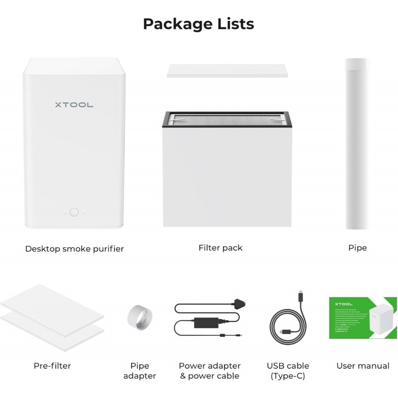xTool F1 Smoke Air Purifier - Fume Extractor with 3-Layer