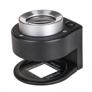 30× Optical Glass Folding Loupe – Full-Metal Linen Tester with 3 LED Lights &amp; Thread Counter