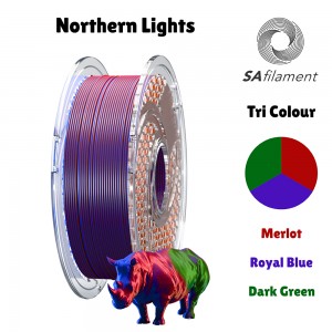 SA Filament Tri Silk PLA Northern Lights Northern Lights - Royal Blue &amp; Merlot &amp; Dark Green