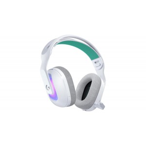 Wireless Gaming Headset with LIGHTSYNC RGB |  2.4GHZ Detachable Mic - White|USB-A LIGHTSPEED Wireless Receiver |  Wired USB-A US
