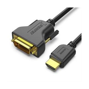BENFEI HDMI Male To DVI-D (24+1) Male 3m Bi-Directional Cable with Gold-Plated Connectors and Supports Resolution Up To 1080P@60Hz - Black Colour