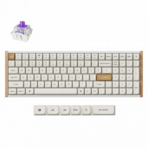 Keychron K4 HE 96% Magnetic Switch Hot-Swap RGB Wireless Keyboard – White (Wood + Aluminium)