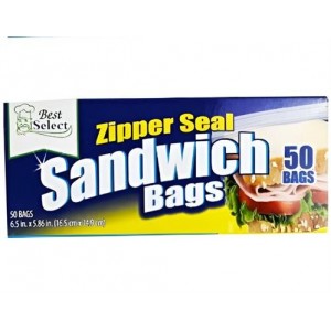 Casey Zip Seal 50 Sandwich Bags 16x15cm Retail