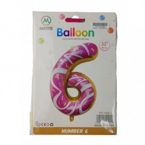 Casey 102cm Donut Balloon Number.6 Retail