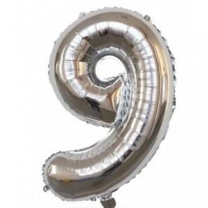 Casey 102cm Silver Balloon Number.9 Retail