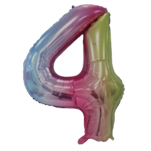Casey 102cm Rainbow Balloon Number.4 Retail