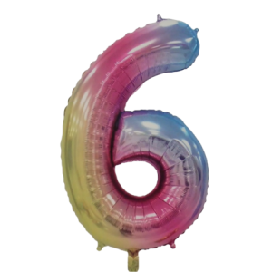 Casey 102cm Rainbow Balloon Number.6 Retail
