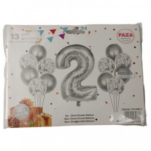 Casey 13pc Silver and White Balloon Set Nr.2