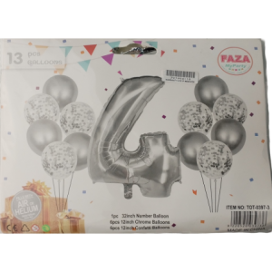 Casey 13pc Silver and White Balloon Set Nr.4
