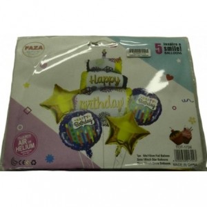 Casey 5pc Blue and Gold Themed Birthday Balloon