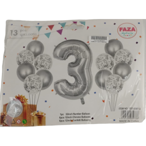 Casey 13pc Silver and White Balloon Set Nr.3