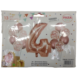 Casey 13pc Rose Gold and White Balloon Set Nr.4