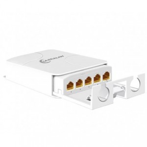 4-Port Gigabit Outdoor PoE Extender (1x PoE In- 4x PoE Out)