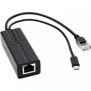 PoE Splitter - 802.3af/at to 5V/2.4A Type-C &amp;ampamp Ethernet